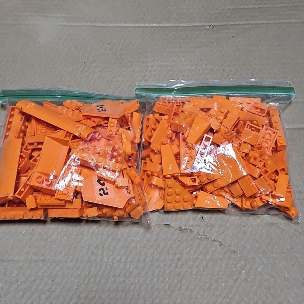 LEGO Bulk lot 3/4 lbs pounds Bright Orange bricks blocks pieces - Picture 2 of 4